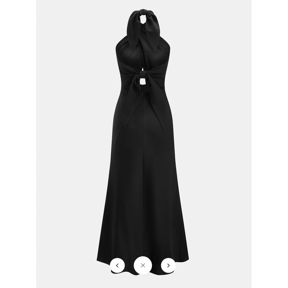 NWT Commense Cotton Linen Halter Neck Cut-Out Maxi Dress Sz XL - Picture 4 of 6